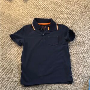 Cat & Jack Navy Blue Kids Polo Shirt with Orange Accents